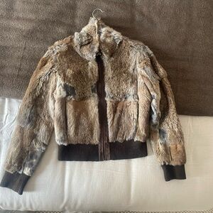 Real rabbit fur bomber